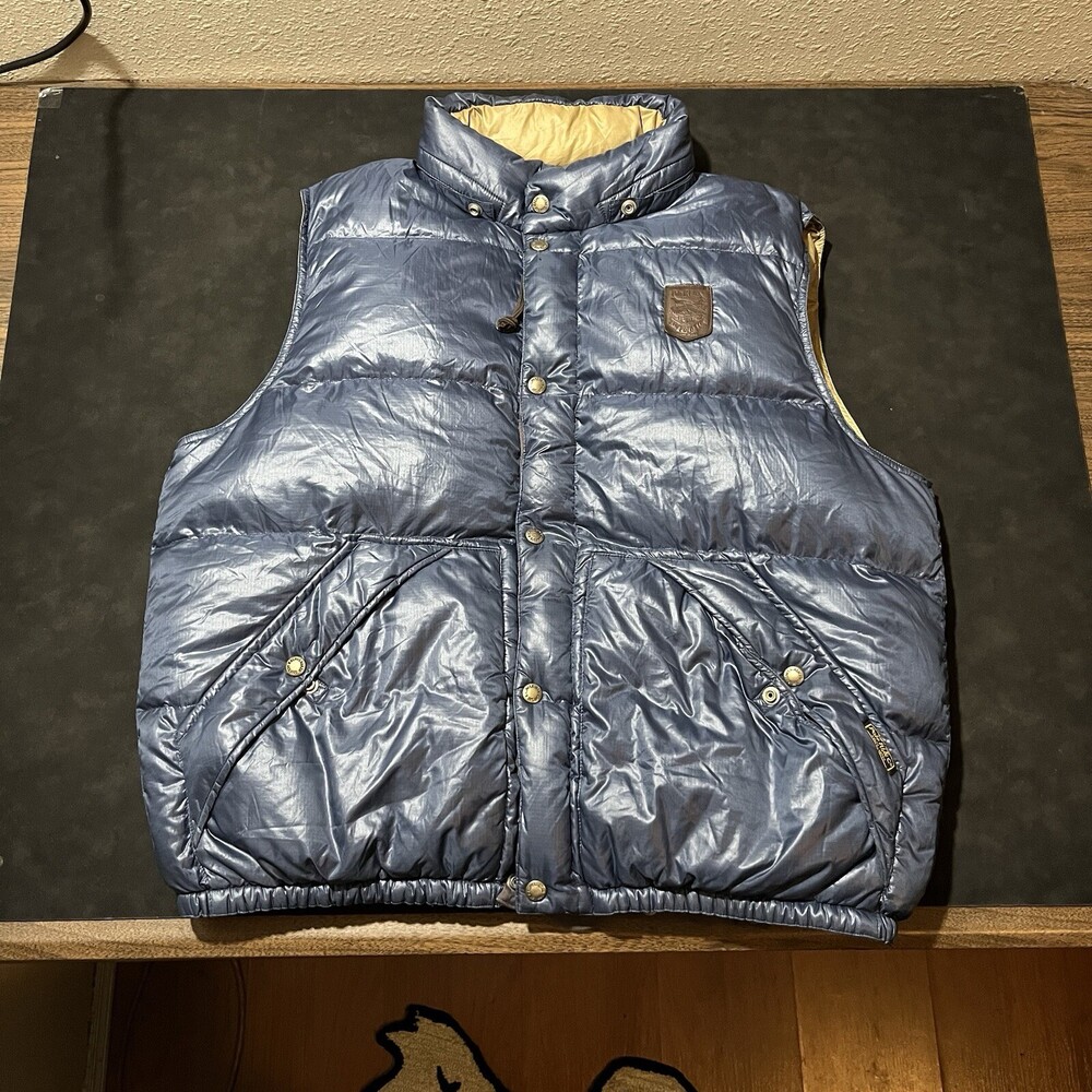 Vintage Polo Ralph Lauren Goose Down Puffer Jacket Hill Alpine Leather Vest 90s